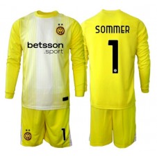 Inter Milan Yann Sommer #1 Keeper Bortedraktsett Barn 2025-26 Langermet (+ korte bukser)